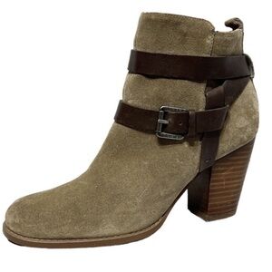 Ivanka Trump brown suede with leather buckle bootie